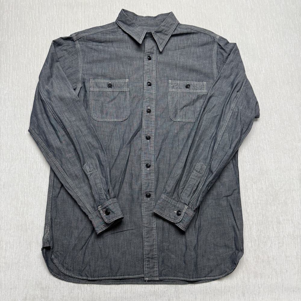 Polo Ralph Lauren Button Up Shirt Mens Large Gray Cotton Contrast Stitching